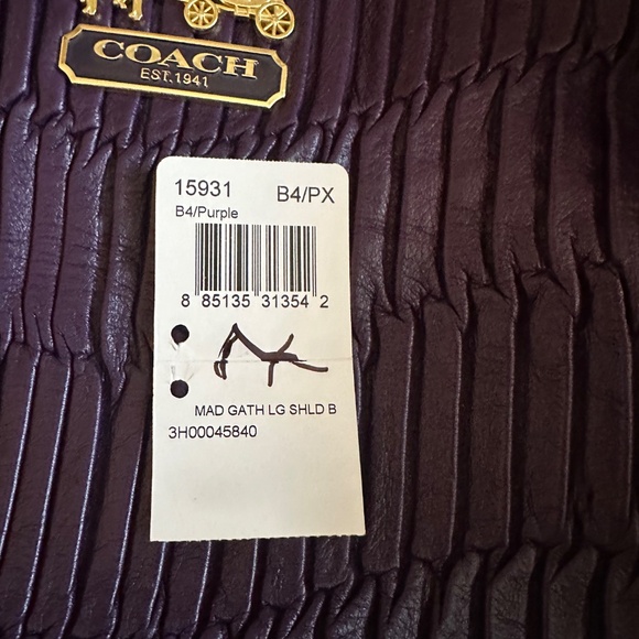 Coach Madison Gathered Leather Large Shoulder Bah Purple 15931 MSRP $1200 - Picture 5 of 8
